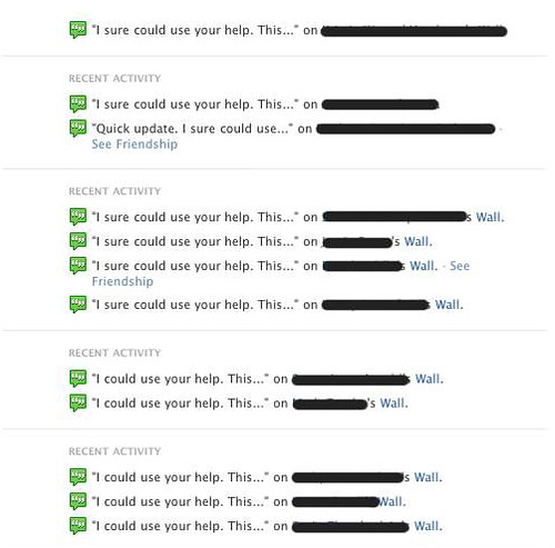 Facebook Spam Example