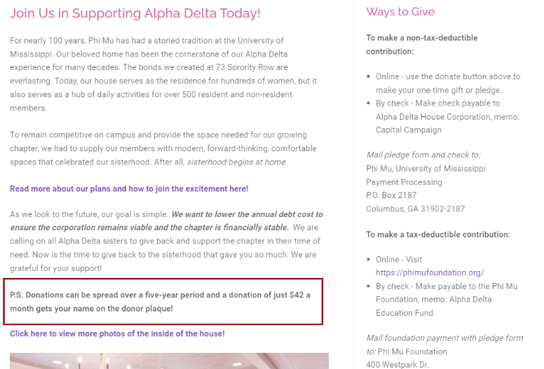 Example of a Donation Incentive
