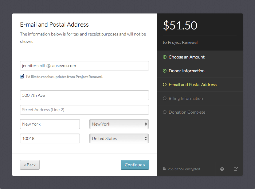 new donation form - 3 email address