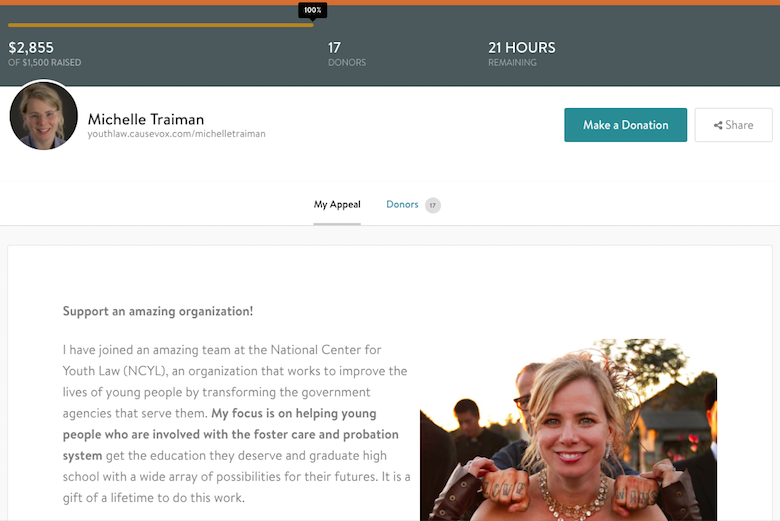 peer-to-peer fundraising campaign